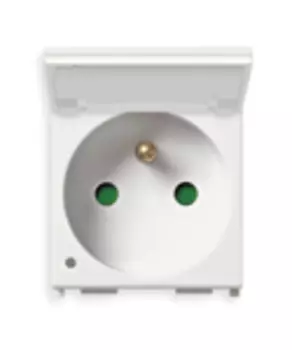 14212.C Розетка sicury 2p+t 16a французский стандарт + крышка белая Vimar Plana