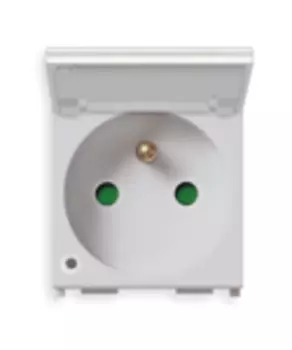 14212.C.SL Розетка sicury 2p+t 16a французский стандарт + крышка серебристая Vimar Plana