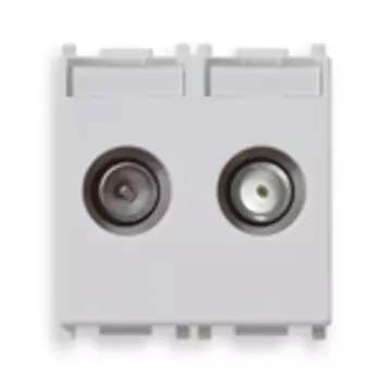 14302.01.SL Розетка tv-rd-sat концевая с 2 выходами серебристая Vimar Plana