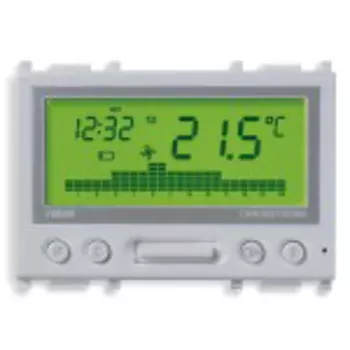14446.SL Хронотермостат с питанием от батареи, серебро Vimar Plana