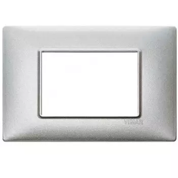 14653.71 Рамка Plana Серебро металлик 3-модульная Vimar