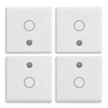 14841.0 4 половинки одномодульной клавиши с символом "о", белые Vimar Plana