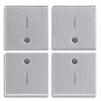 14841.1.SL 4 половинки одномодульной клавиши с символом "i", серебро Vimar Plana