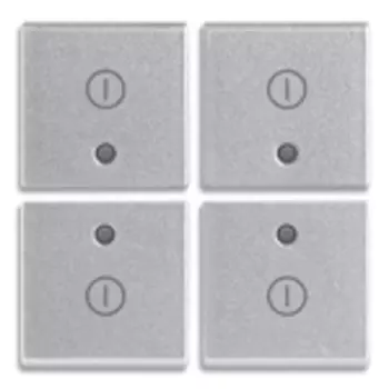 14841.2.SL 4 половинки одномодульной клавиши с символом "io", серебро Vimar Plana