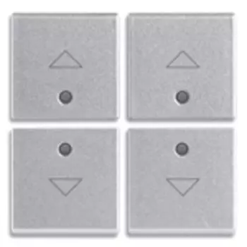 14841.3.SL 4 половинки одномодульной клавиши с символом "стрелка", серебро Vimar Plana