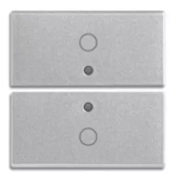 14842.0.SL 2 половинки двухмодульной клавиши с символом "о", серебро Vimar Plana