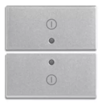 14842.2.SL 2 половинки двухмодульной клавиши с символом "io", серебро Vimar Plana