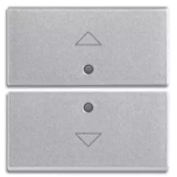 14842.3.SL 2 половинки двухмодульной клавиши с символом "стрелка", серебро Vimar Plana