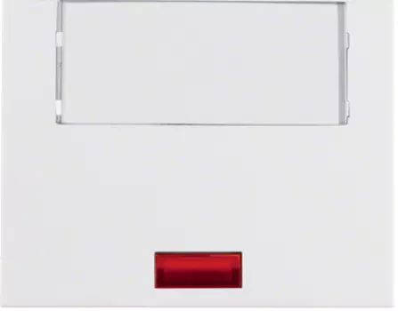 14967009 Клавиша с 5 прилагаемыми линзами и большим полем для надписи цвет: полярная белизна, с блеском K.1 Berker