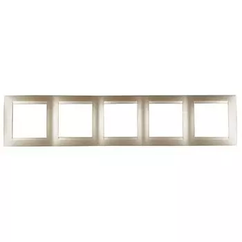 1500650-034 Рамка универсальная, 5 постов, шампань Simon 15