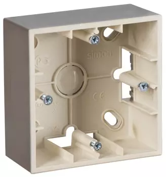1590751-034 Монтажная коробка для накладного монтажа, 1 пост, шампань Simon 15