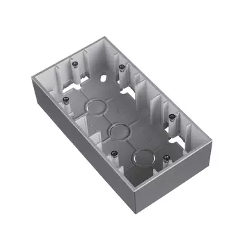 1590752-033 Монтажная коробка для накладного монтажа, 2 поста, алюминий Simon 15