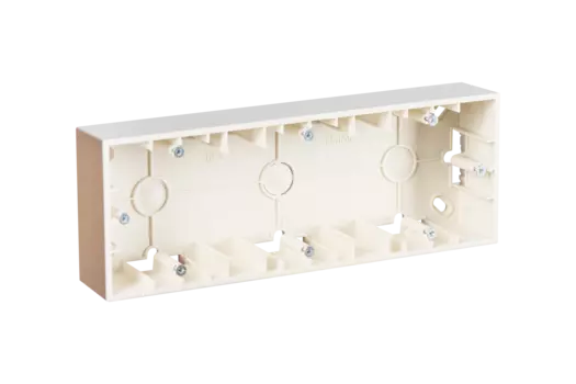 1590753-034 Монтажная коробка для накладного монтажа, 3 поста, шампань Simon 15
