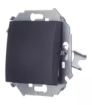 1591101-038 Выключатель одноклавишный, 16А 250В, винтовой зажим, графит Simon 15