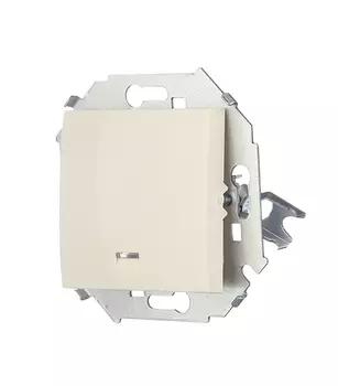 1591104-031 Выключатель одноклавишный с подсветкой, 16А 250В, винтовой зажим, слоновая кость Simon 15