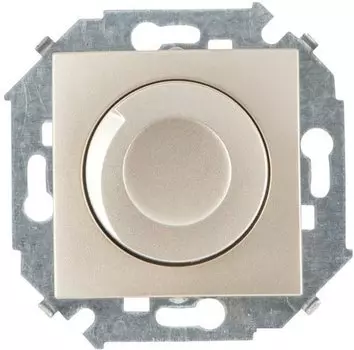 1591311-034 Регулятор напряжения поворотно-нажимной, 500Вт, 230В, винтовой зажим, шампань Simon 15