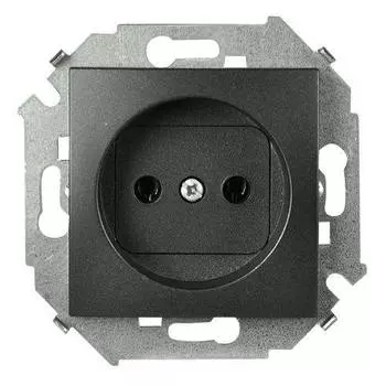 1591431-038 Розетка без заземления, 16А 250В, винтовой зажим, графит Simon 15