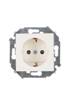 1591432-031 Розетка с заземлением Schuko, 16А 250В, винтовой зажим, слоновая кость Simon 15