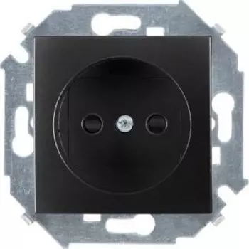 1591444-038 Розетка без заземления со шторками, 16А 250В, винтовой зажим, графит Simon 15