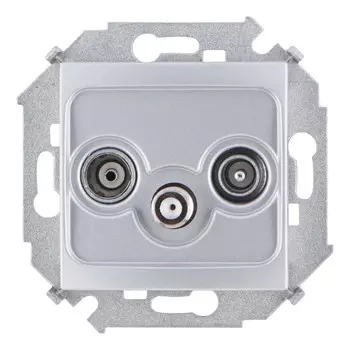 1591466-033 Розетка R-TV-SAT одиночная, винтовой зажим, алюминий Simon 15