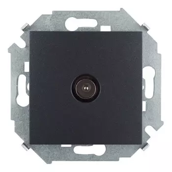 1591475-038 Розетка TV одиночная, винтовой зажим, графит Simon 15