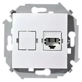1591480-030 Розетка телефонная RJ11, винтовой зажим, белый Simon 15