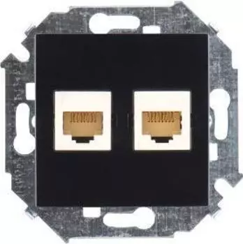1591552-038 Розетка компьютерная двойная RJ45 кат.5e (AMP), графит Simon 15