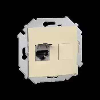 1591563-031 Розетка компьютерная RJ45 кат.6а (АМР, FTP), слоновая кость Simon 15
