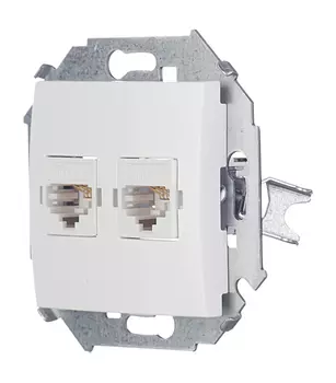 1591593-030 Розетка компьютерная двойная RJ45 кат.5е, Systimax, белый Simon 15