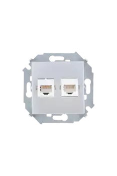 1591593-033 Розетка компьютерная двойная RJ45 кат.5е, Systimax, алюминий Simon 15