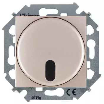 1591713-034 Светорегулятор с управлением от ИК пульта, проходной, 500Вт, 230В, винтовой зажим, шампань Simon 15