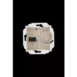 1591775-034 Регулятор для тёплого пола, с зондом, 16А, 230В, 3600Вт, 5-40град, IP20, шампань Simon 15