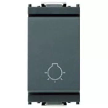 16081 Кнопка 1p no 10a с симв "лампа" серая Vimar Idea