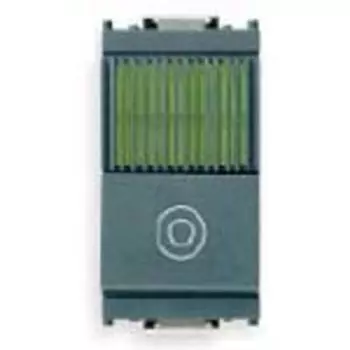 16126.V Кнопка 1p no 10a + зеленый диффузор серая Vimar Idea