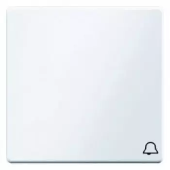 16206059 Клавишный выключатель с оттиском символа звонка цвет: полярная белизна, с эффектом бархата, Q.1 Berker