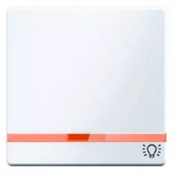 16216079 Клавишный выключатель с линзой оттиском символа света цвет: полярная белизна, с эффектом бархата, Q.1 Berker