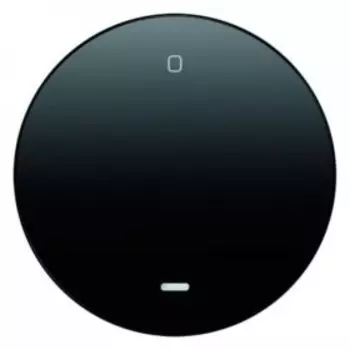 16242045 Клавиша с прозрачной линзой и надписью "0", черная, с блеском R.1/R.3 Berker