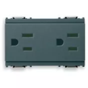 16243 2розетки sicury2p+t 15a usa+saso серые Vimar Idea