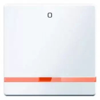 16246089 Клавиша выключателя с оранжевой линзой и оттиском "0" цвет: полярная белизна, с эффектом бархата, Q.1 Berker