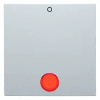16248989 Клавиша с красной линзой и надписью "0" цвет: полярная белизна, с блеском S.1/B.3/B.7 Glas Berker