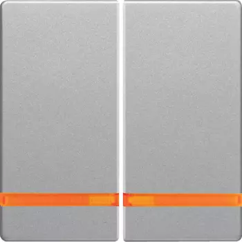 16276084 Клавиши с оранжевой линзой, Q.1/Q.3, цвет: алюминиевый, с эффектом бархата Berker