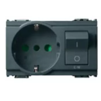 16276 Розетка p30 взаимоблокируемая c16 серая Vimar Idea