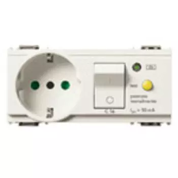 16286.B Розетка p30 взаимоблокируемая+диф.автомат c16 белая Vimar Idea