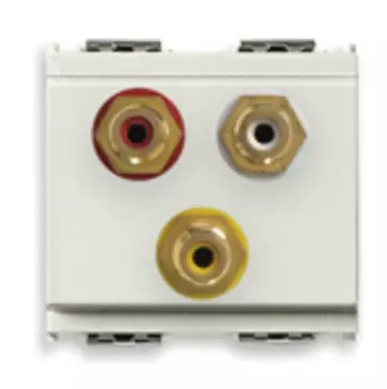 16333.B Розетка с тремя rca коннекторами на 2 модуля, белая Vimar Idea