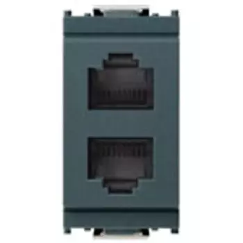 16338 2розетки для штеккера rj11 серая Vimar Idea