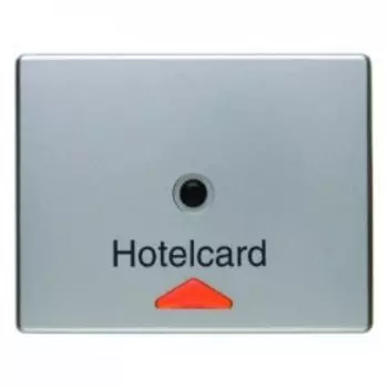 16419004 Hакладка карточного выключателя для гостиниц с оттиском и красной линзой цвет: стальной, лак Arsys Berker