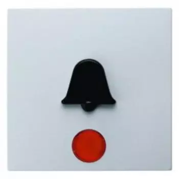 16511959 Клавиша с красной линзой и выступающим символом "Звонок" цвет: полярная белизна, матовый S.1/B.1/B.3/B.7 Glas Berker