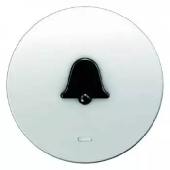 16512089 Клавиша с прозрачной линзой и выступающим символом "Звонок", полярная белизна, с блеском R.1/R.3 Berker