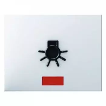 16517109 Клавиша с красной линзой и выступающим символом "Свет" цвет: полярная белизна, с блеском K.1 Berker