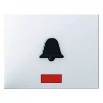 16517209 Клавиша с красной линзой и выступающим символом "Звонок" цвет: полярная белизна, с блеском K.1 Berker